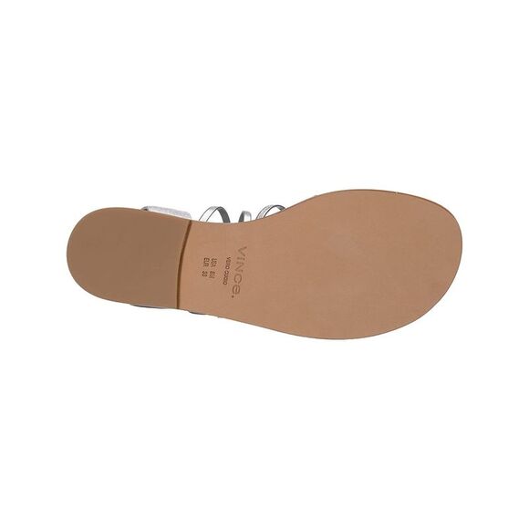 VINCE. Womens Silver Strappy Palmera Round Toe Leather Slingback Sandal 5.5 M - Picture 4 of 4